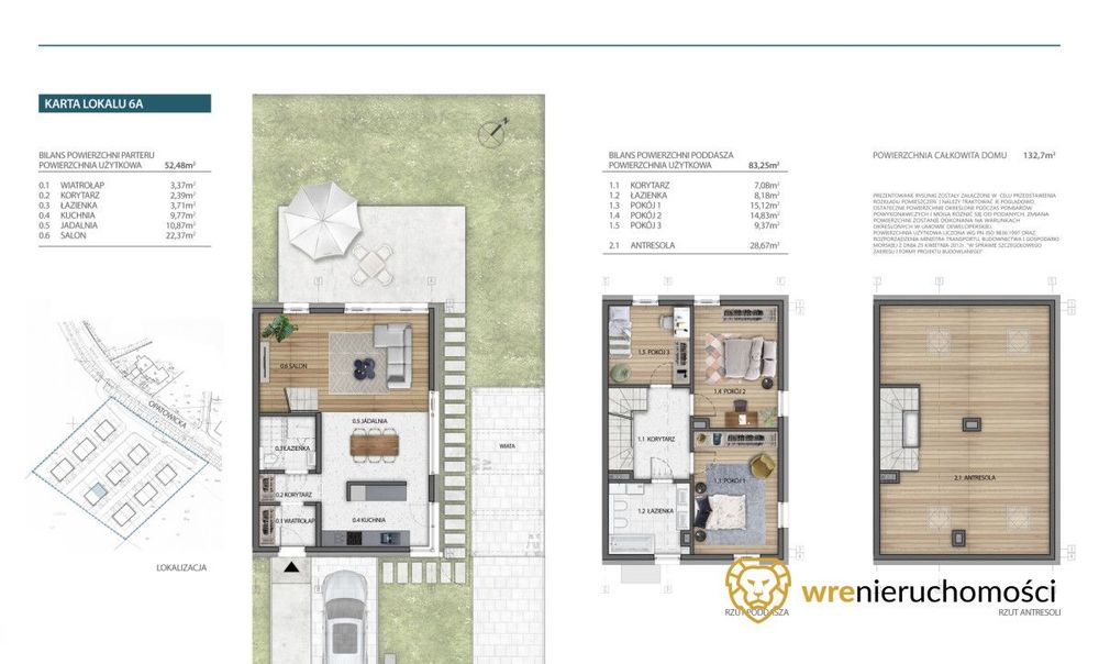 Dom z ogrodem i antresolą | 136,73 m² | Opatowice