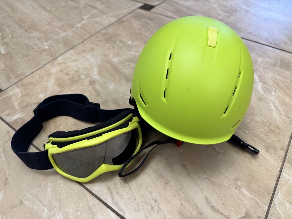 Kask dziecięcy xs plus gogle
