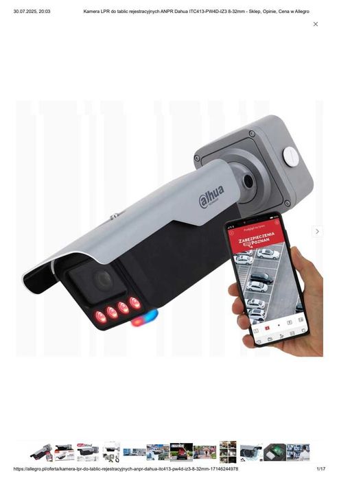 kamera dahua itc413-pw4D-IZ1 - IP 4Mpx anpr
