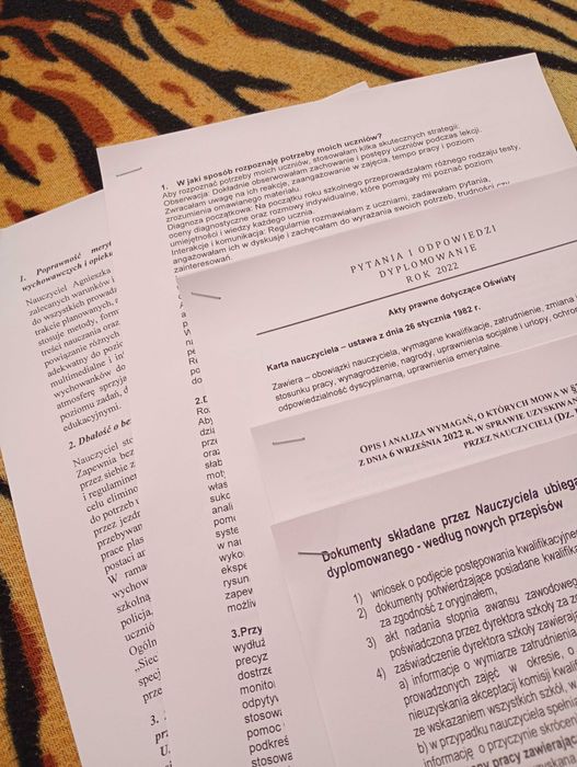 Nauczyciel dyplomowany materiały do egzaminu