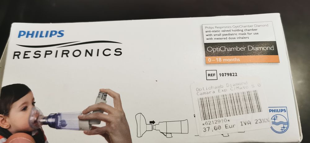 Aerosol - Câmara respiratória com máscara pediatrica