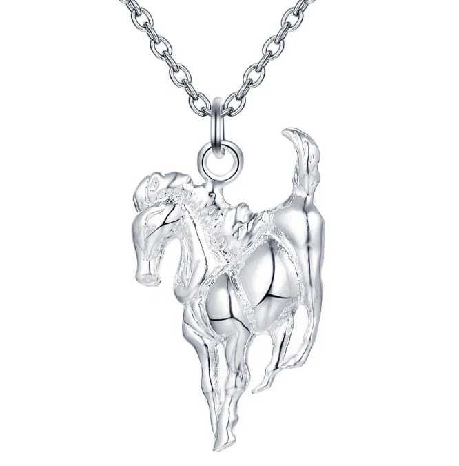 Colar de cavalo de prata unissexo NOVO ENVIO GRÁTIS