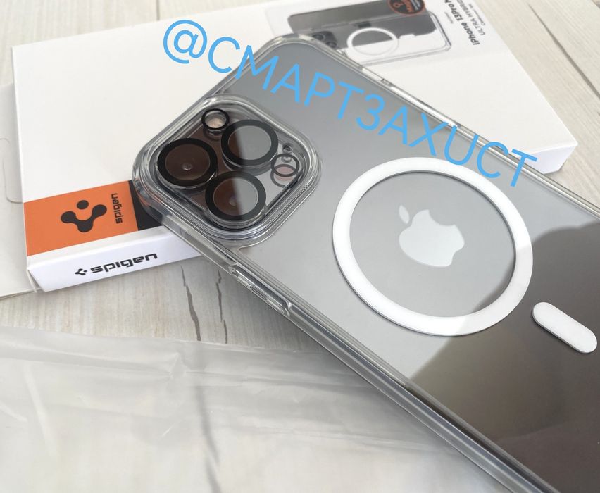 Spigen Magsafe чехол на iphone 13 14 15 Pro Max прозрачный на айфон