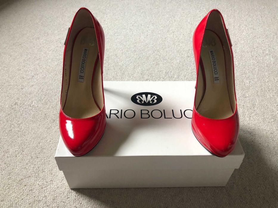 Szpilki skórzane, czerwone, Mario Bolucci czarne rozmiar 37, nowe [5]