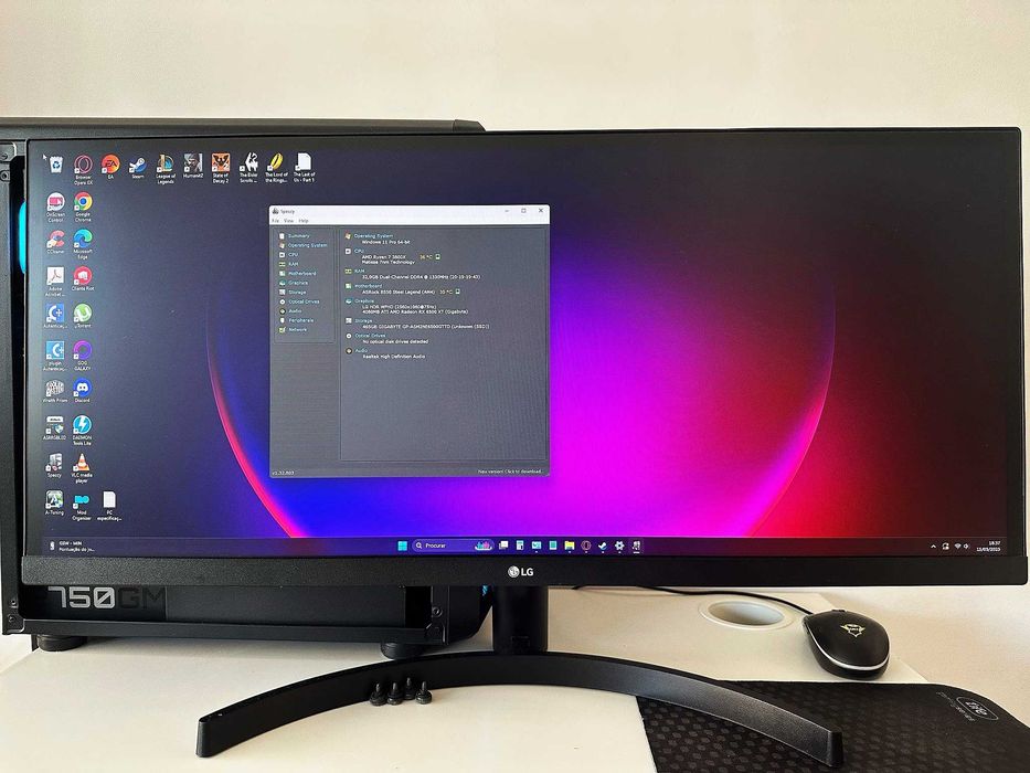 Computador Desktop GAMER + Monitor Widescreen LG + Rato Razer