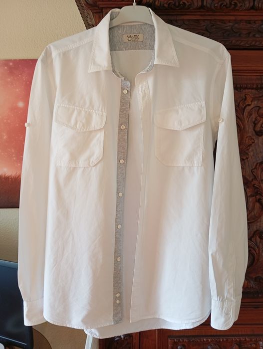 Camisa puro algodão L Zara