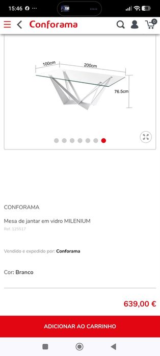 Mesa de vidro com 4 cadeiras