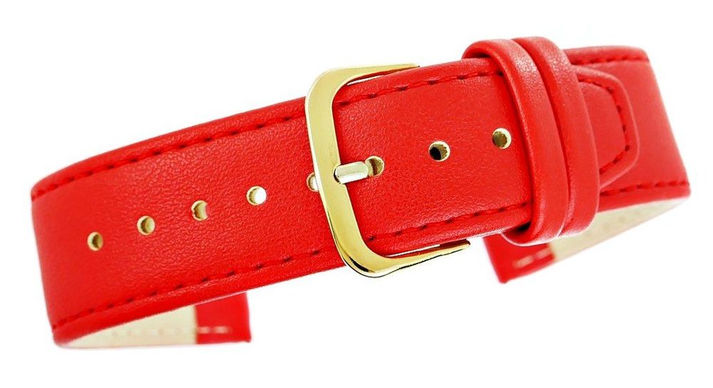 pasek do zegarka classic - skóra 22 mm 4999-22xxl-4z czerwony