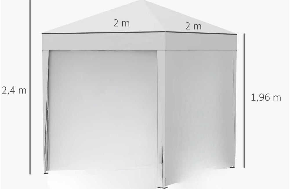 tenda branca/cinza 2x2 mts