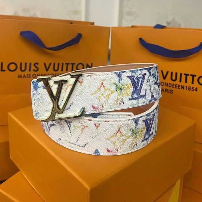 Ремень Louis Vuitton Ремінь Луи Витон  Кожа Белый Пояс