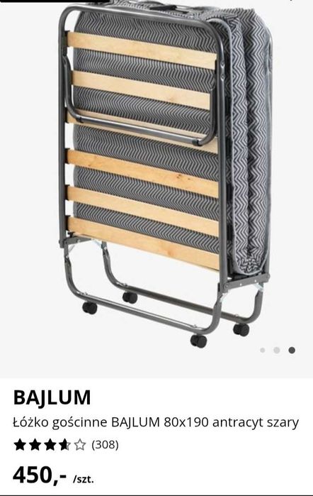 Łóżko turystyczne 2 razy używany