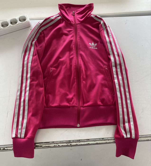 Олімпійка VTG Adidas Originals Firebird Pink Y2K Wmns Big Logo Track Zip Jacket 00’s RARE мастерка адик поставка вещей пинк розовая кофточка зипка rap