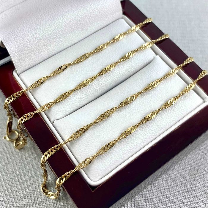 ZŁOTY łańcuszek splot SINGAPUR PRÓBA 585 (14K) długość 45 cm