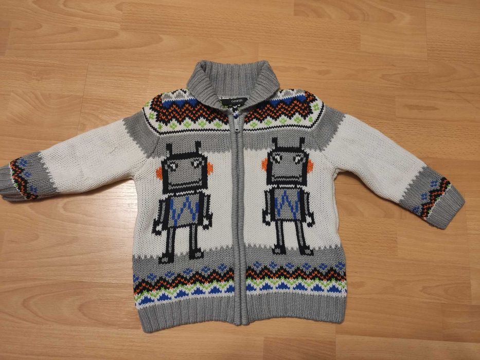 Sweterek George elegancki rozpinany zamek ciepły 98 104