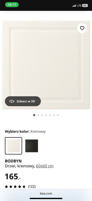 BODBYN front drzwi, kremowy, 60x60 cm