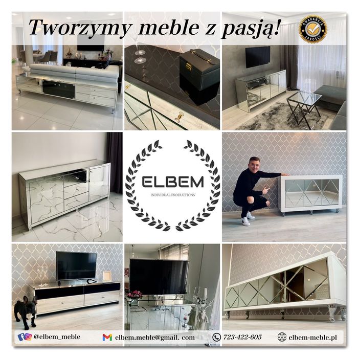 Witryna Glamour / czarne szkło