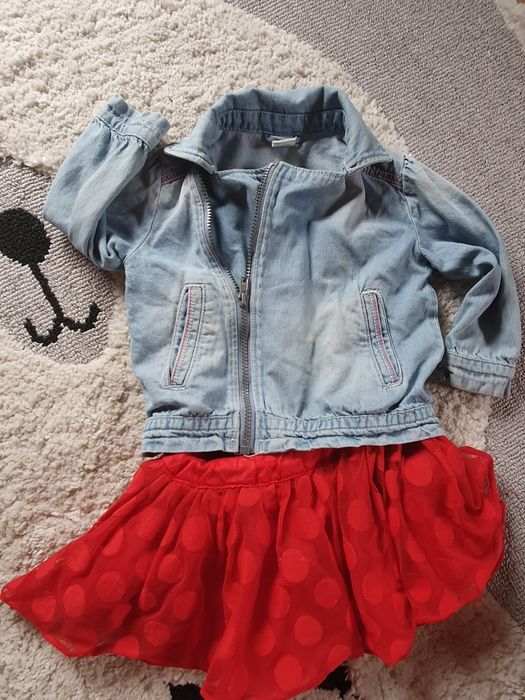 Zestaw kurteczka jeansowa h&m oraz spodniczka z tkmax