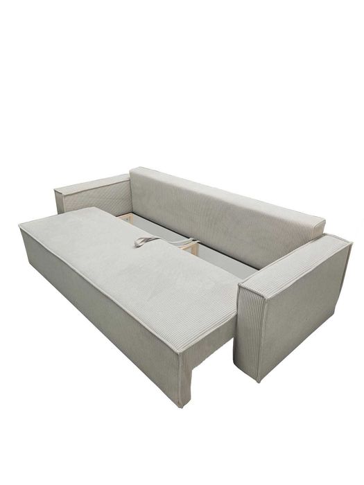 Sofa kanapa rozkładana KENZO sztruks, funkcja spania, pojemnik HIT
