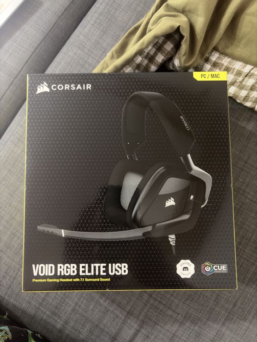 Headset gamer premium com som surround 7.1 VOID RGB ELITE USB, Carbono