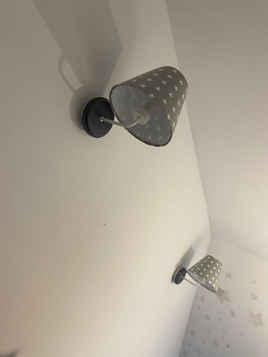 Kinkiety w gwiazdki, lampy ścienne, szare,  pokój dziecka 2szt