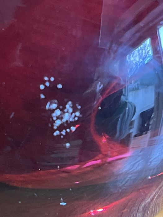 cinzeiro de vidro de Murano vermelho e verde