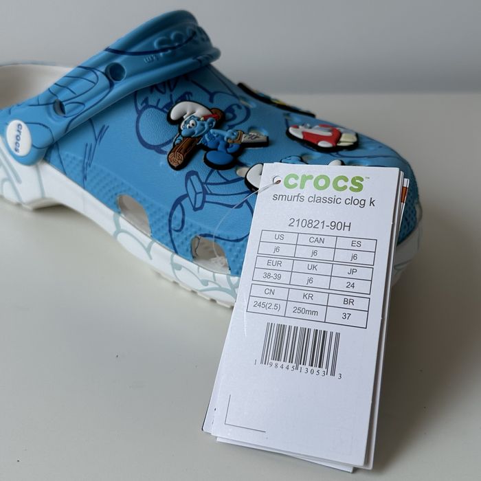 Chodaki klapki CROCS SMURFS CLASSIC CLOG K 38-39 J6 Smerfy prezent na Dzień Dziecka