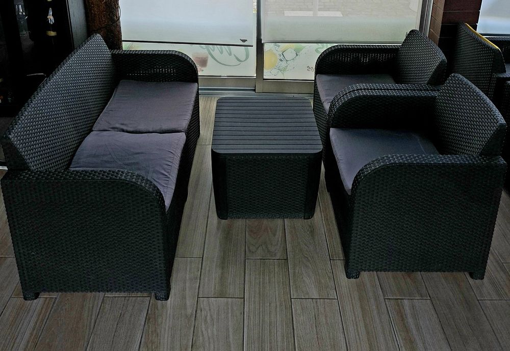 Sofás de jardim.
