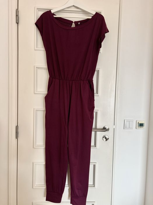 Macacão básico de algodão bordeaux M