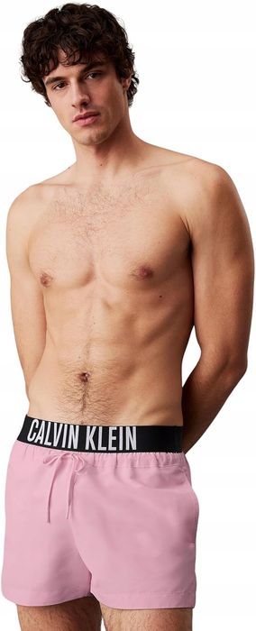 calvin klein męskie szorty kąpielowe xl z logiem różowe