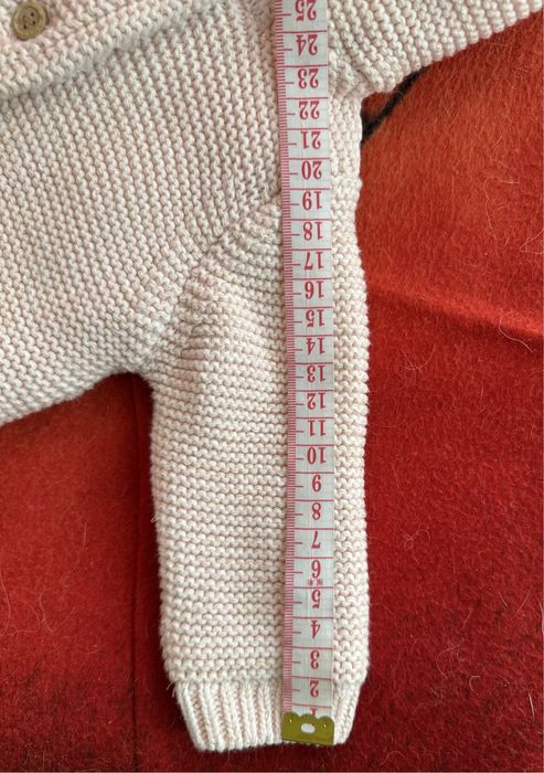 Тепла кофта Tu на дівчинку 0-3 місяці ніжно-рожева