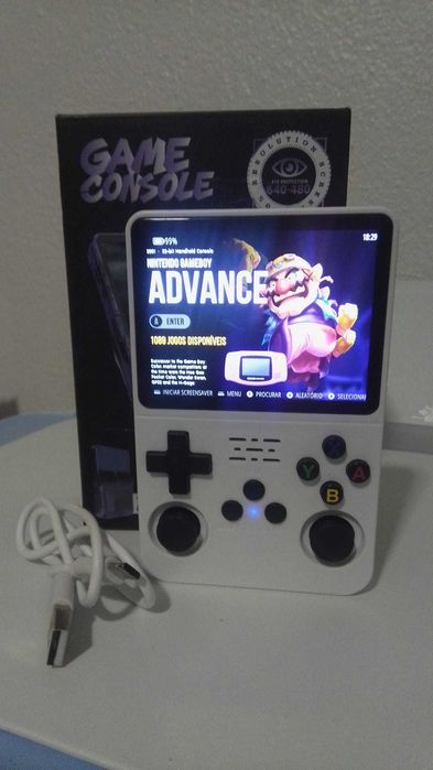 Consola Portátil Retrô R36S - Branco - Nova!!