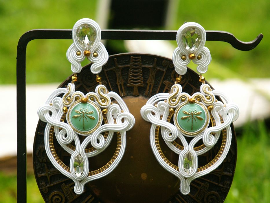 Ażurowe kolczyki ślubne boho glamour