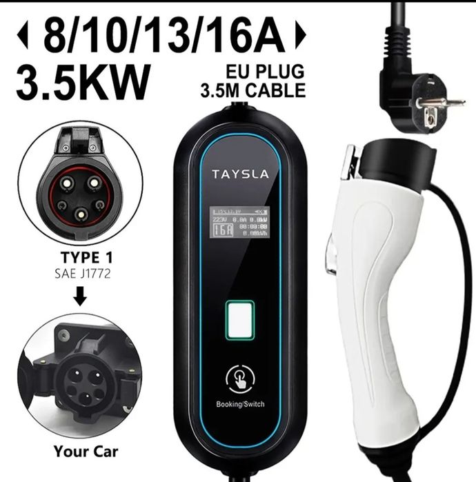 Зарядка для електромобілів Feyree Type1 Type2 Tesla GBT 16А та 32А