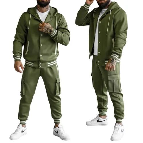 Dres męski zielony spodnie i bluza z kapturem na zamek  rozmiary M L XL XXL