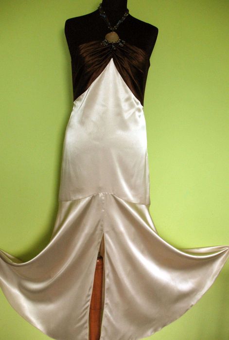 Sukienka - satyna - 40 L - biust 90 cm Maxi