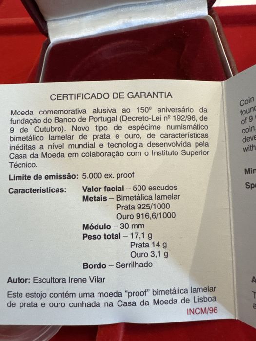 500$ bi metalica, proof