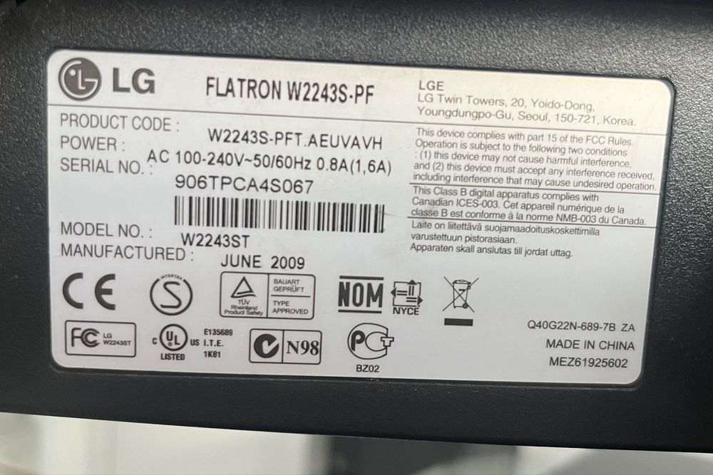 Monitor 21 calii