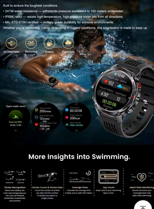 Смарт часы тактические Sport watch с функцией GPS