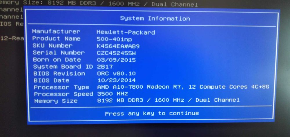 HP Motherboard + AMD A10-7800