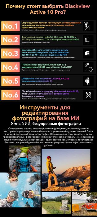 BLACKVIEW TAB Active 10 Pro 5G, 36/512Gb, 108/20NV/50Mp, 30000мАч IP69