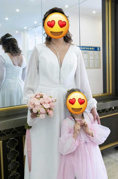 Весільна шифонова сукня. PLUS SIZE А-силует, бохо. Спинка на корсеті