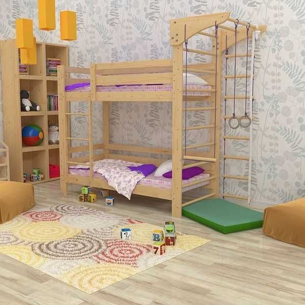 Двоярусне спортивне ліжко (babyson 9) 80×190 см Доставка безкоштовна при повній оплаті
