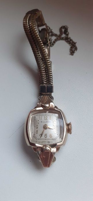 Zegarek z bransoletką BULOVA MO GOLD 10K R.G.P 17 Jewels.