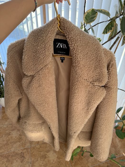 Шубка тедді Zara пальто