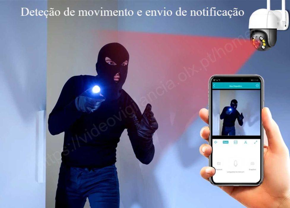 Câmara IP ‼️ WiFi / Sem Fios ‼️ Zoom Digital 5x ‼️ Visão Noturna Cores