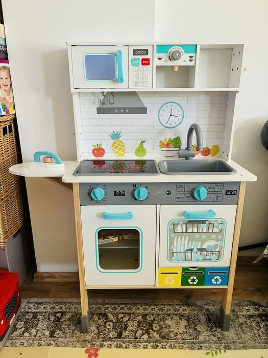 Kuchenka dziecięcą dwustronna + akcesoria
