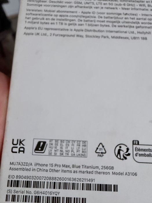 Iphone 15 pro max 256