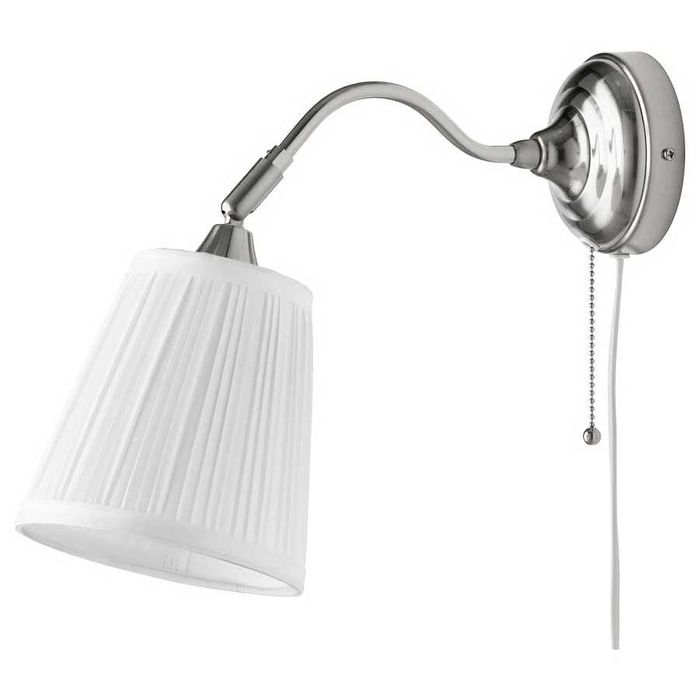 Candeeiro de parede, niquelado/branco Arstid IKEA *** NOVO ***