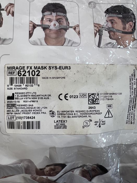 Máscara Nasal ResMed Mirage FX (Tamanho Standard)