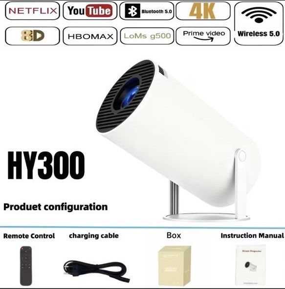 Проектор HY300 4K Android 11 Wi-Fi | Домашній кінотеатр